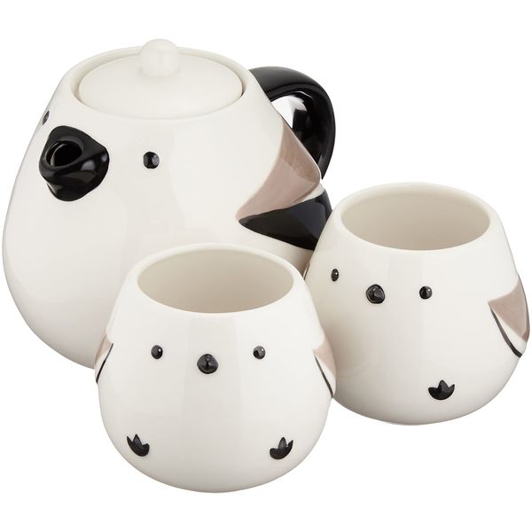 Sunart SAN3292 Cute Tableware, Teapot & Tea Cup Set, Simaenaga Parent and Child, 23.9 fl oz (600 ml), 6.1 fl oz (180 ml)