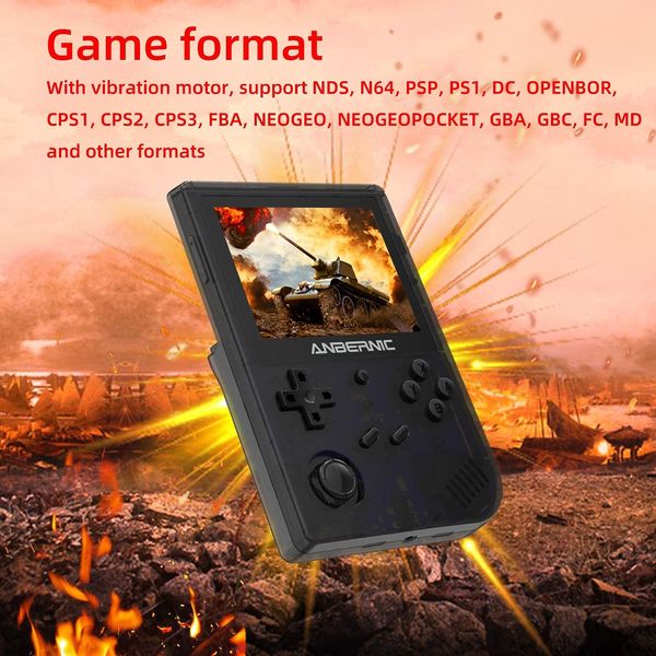 RG351V Handheld Game Console 3.5 Inch Portable Double TF 64G Card Handheld Retro Video Game Built in WiFi Game Console U.S. Seller!!! (Anbernic RG351V Black)