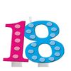 Creative Converting Bright and Bold 18th Birthday Molded Numeral Cake Candle
