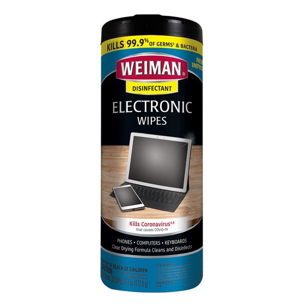 Weiman Disinfecting Electronic Cleaning Wipes, 30 Count