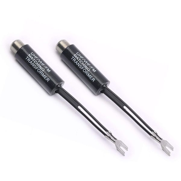 DEVMO 2PCS UHF VHF FM 75-300 Ohm TV Antenna Matching Transformer Coaxial Cable Adapter