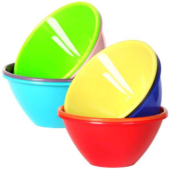 Youngever 9 Pack 650ml Re-usable Plastic Bowls, Cereal Bowls, Soup Bowls, Set of 9 in 9 Assorted Colors