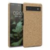 kwmobile Case Compatible with Google Pixel 6a Case - Cover with Cork Finish - Light Brown