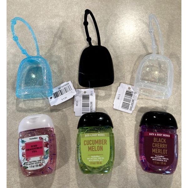 6 BATH & BODY WORKS PocketBac Hand Sanitizer Holder Dragonfruit Cucumber NEW Lot