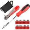 24 Pcs Screwdriver Set,Right Angle Ratcheting Screwdriver Set with 1/4 Extension