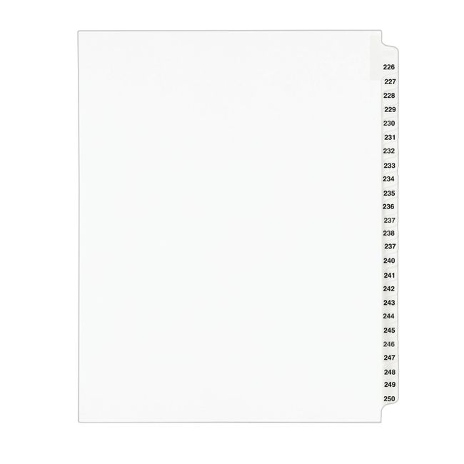 Avery Legal Dividers, Standard Collated Sets, Letter Size, Side Tabs, 226-250 (01339)