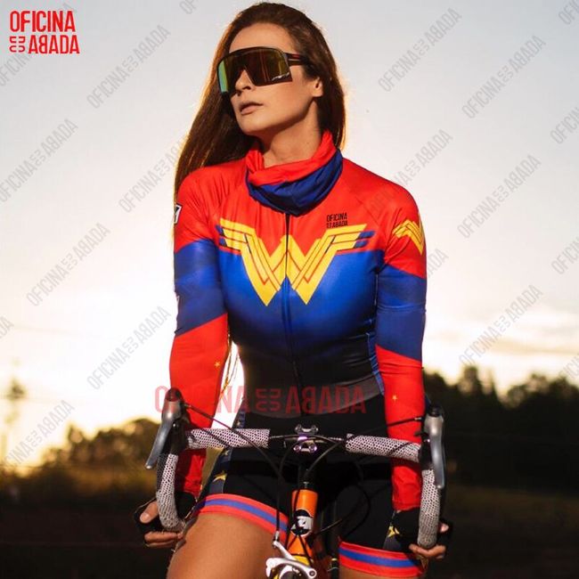 wonder woman cycling suit