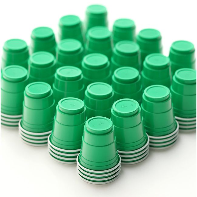 Green Plastic Shot Cups [100-Pack 2oz] - St. Patrick's Day cups, St. Patty's Party Cups, Themed Parties, Holiday Drinking Cups, Green Party Accessories, St. Patty's Day