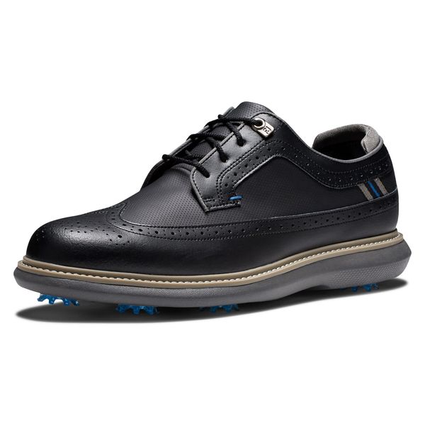 FootJoy Men's Traditions-Shield Tip Previous Season Style Golf Shoe, Black/Black/Grey, 10.5