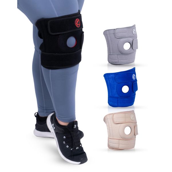 KARM Plus Size XXL Knee Support for Obese People - Extra Large Knee Support for Big Legs XXXL Thighs - Adjustable Knee Brace Plus Size for Arthritis Pain, Meniscus Tear, Women, Men (Size 2 Black)
