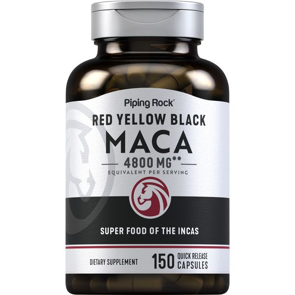Maca Root Capsules | 4800mg | 150 Count | For Men | Non-GMO | by Piping Rock