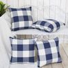 Classic Checkered Pillow Covers, Indoor & Outdoor Use (4 Sets, 18"x18")