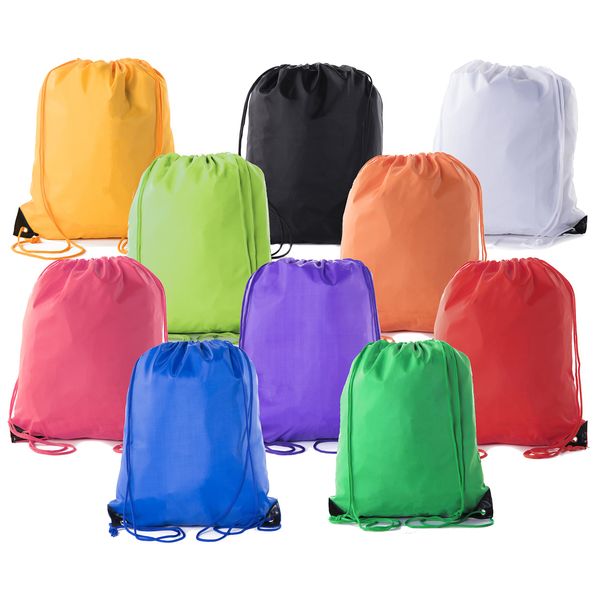 Mato & Hash Drawstring Bulk Bags Cinch Sacks Backpack Pull String Bags | 15 Colors | 1PK-100PK Available