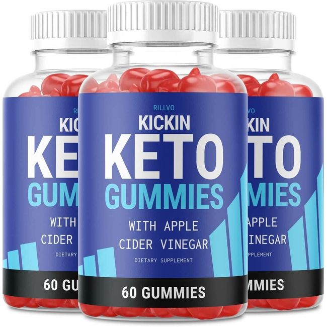 (3 Pack) Kickin Keto ACV Gummies - Advanced Formula Kickin Keto with Apple...