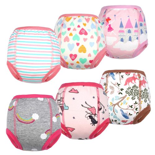 MooMoo Baby Cotton Training Pants Strong Absorbent Toddler Potty Training Underwear for Baby Girls 8T