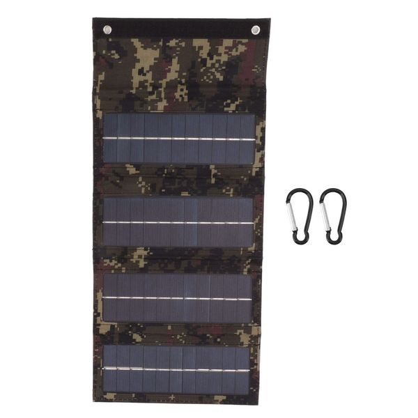 Hztyyier 40 W Faltbares Monokristallines Solarpanel-Ladegerät für Outdoor-Camping, Wandern, Notladung (Tarnung)