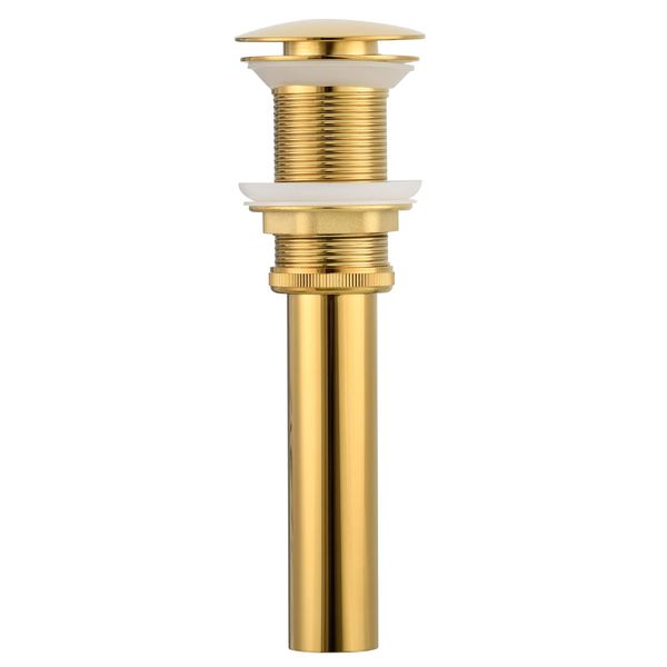 Cienica Bathroom Drain,Brass Drain,Drain Stopper Pop-Up,Drain Without Overflow,Gold,BW03J-1