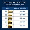 2 Pcs XFITITNG 3/8" x 3/8" OD Compression x 1/2" Pex Dual Angle Valve