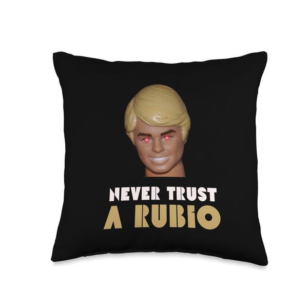 Never Trust A Rubio - Funny Blonde Hair Throw Pillow