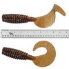 Fish WOW! 2pcs 10" with Curly Tail Extended Perch Grub Soft Lure - Root Beer