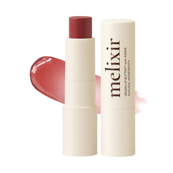 Melixir Vegan Lip Butter #02 Nude Crumble(Tinted) (+11 more colors) 0.13oz, Bee Free, Petrolatum Free, Deep Nourishing Plant-Based Vegan Chapstick, Vegan Lip Balm for Dry, Cracked and Chapped Lips