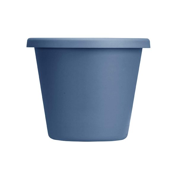 The HC Companies 24 Inch Round Classic Planter - Large Plastic Plant Pot for Indoor Outdoor Plants Flowers Herbs, Slate Blue