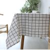 SAWAN Simple Plaid Tablecloth White 140x140cm