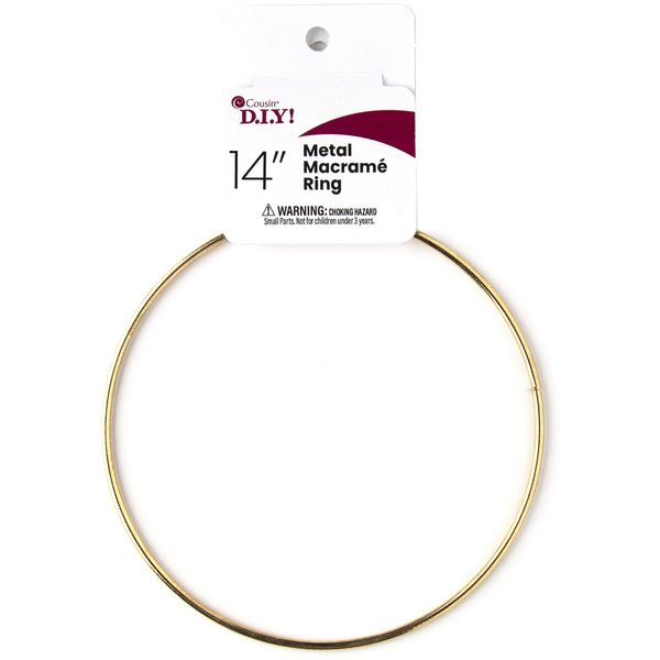 Cousin DIY Gold Metal, 14 inch Diameter Craft and Macrame Ring