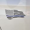 Thin Blue Line American Flag Decal w/Installation Kit (Matte Black)