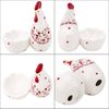 BUNCHBRAVO Ceramic Egg Cup - Cute Chicken Design, Rustic Farmhouse Dining Table Decor, Whimsical Easter Kitchen Accessory