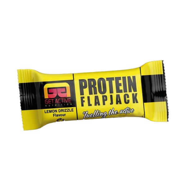 GET ACTIVE High Protein Flapjack Lemon Drizzle, High Protein Snacks, 100% Natural, Non-Dairy, Grenade Protein Bars, Fulfil Protein Bars (Pack of 16)