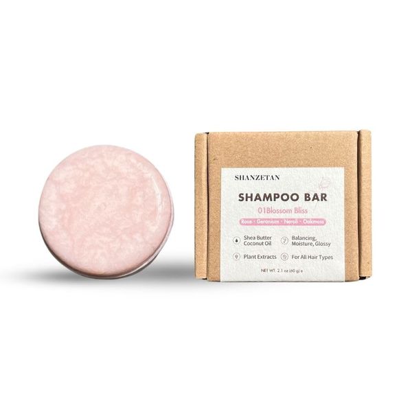 SHANZETAN Balancing Shampoo Bar, maintain hair's pH balance, prevent breakage, boosting shine for soft, healthy-looking hair | 01 Blossom Bliss