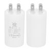 PATIKIL CBB60 10uF Run Capacitor,1 Pcs AC450V 4 Pin Double Insert with Sheath Spring, White