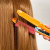 2 Pack Barber Straightening Comb Attachment Hair Straightener Comb Women DIY Combs Accessories Fit Hair Straightening Flat Iron for Low and High Temperature (Purple+Green)