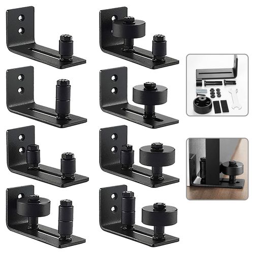 Wilktop Adjustable for Sliding Barn Door,Floor Guide Set of 2,Sliding Door Runner, Floor Roller Guide with Screws, Door Guide Sliding Door System 8-in-1 for All Sliding Door Guide