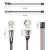 XMSJSIY Chassis Switch Host Metal Button, Computer Host Switch Cable PC Case LED Power Button ATX Supply On/Off for DIY Computer Switch 60cm - 1pcs (12mm)