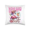 Mama Bird Flamingo Bird Throw Pillow