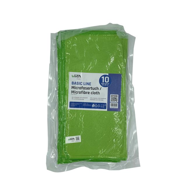 bauCompany24 Clean Basic Microfibre Cloth Green Pack of 10