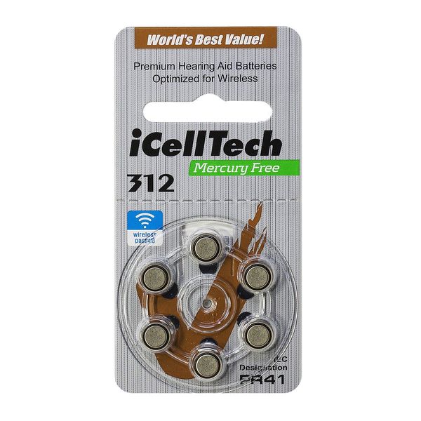 iCellTech Size 312 Hearing Aid Batteries (60 batteries)