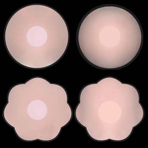 XJSGS Nipple Covers Womens Silicone Pasties Invisible Silicone Nipple Covers Reusable Adhesive Silicone Covers (2pairs)