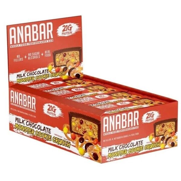 Anabar Real Whole Food Protein Bar 21g Protein New 12 Count Boxes