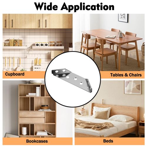 12 Pcs Corner Connector Stainless Steel Corner Brackets for Wood Triangle Angle Brackets Furniture Corner Bracket with Screws Triangle Support Fixed Corner Brace for Shelf Cabinet Table Chair Desk