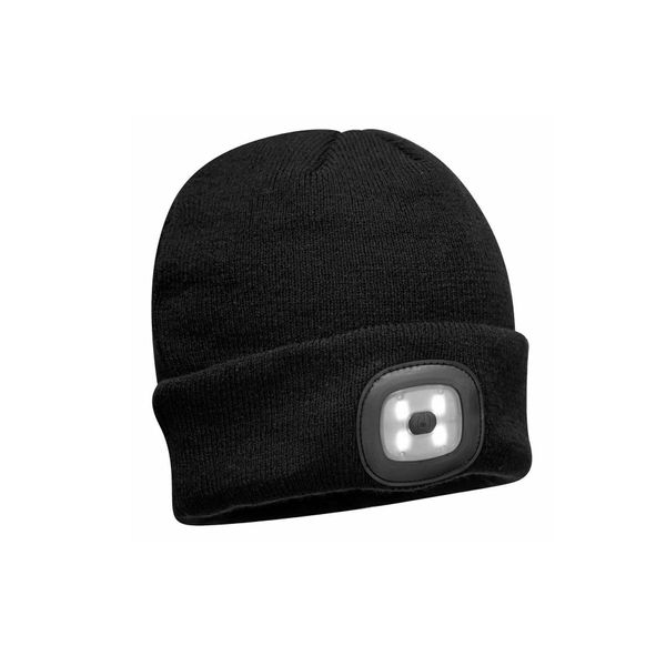 raxter Led Lighted Beanie Hat with USB Rechargeable Head Torch Running Hat, Super-Bright 4 Led Hands-Free Headlamp Cap Unisex Winter Warm Beany Hats for Men & Women