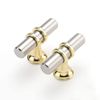 Haliwu 6 Pack Brushed Nickel & Gold Cabinet Knobs, T-Bar Knobs, Drawer Knobs, Sturdy & Easy to Install
