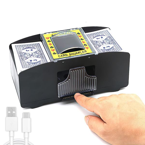 YANGUN Automatischer Kartenmischer, 2 Decks, Automatische Karten-Mischmaschine, Kartenmischmaschine, batteriebetrieben, für UNO, Texas Hold'em, Home Card Games, Blackjack, Electric Casino Poker