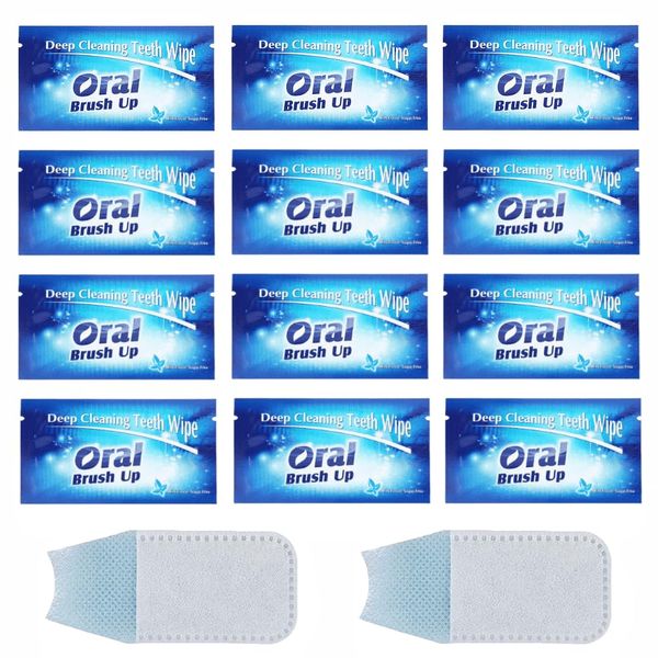 14 PCS Disposable Wipe Oral Finger Brush Up Teeth Cleaning Tools Teeth Whitening Strips for Oral Deep Cleaning Treatments (14)