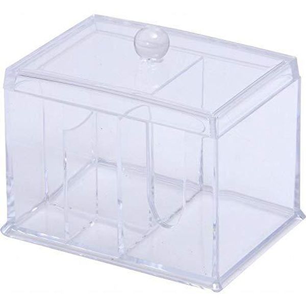 FUIBOEKI Fuji Trade PS Cosmetic Storage Cotton &amp; Cotton Swab Case 6014 Clear Product Code: 14386