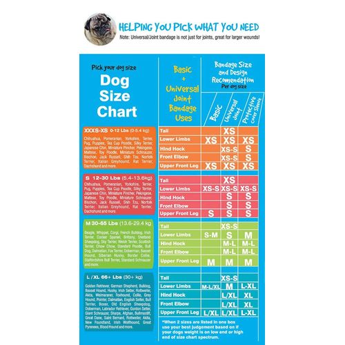 PawFlex Basic Leg Bandages for Dogs, Cats, Pets -First- aid Non Adhesive Fur Friendly, Soft Stretch Wound Care, hot Spots, Fungus, Adjustable Fastening Strap Value Pack (Small 12-Pack)