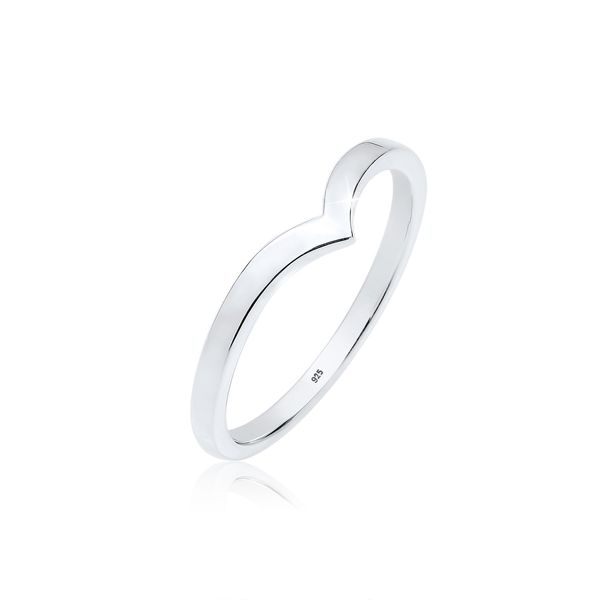 Elli Women's 925 Sterling Silver V-Shape Ring, Size M