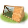 Outside Triangle Shaped Wooden Protective Pet House w/ Ventilating Wire, Natural